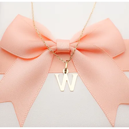 Złota Zawieszka Mała Literka ''W'' pr 585