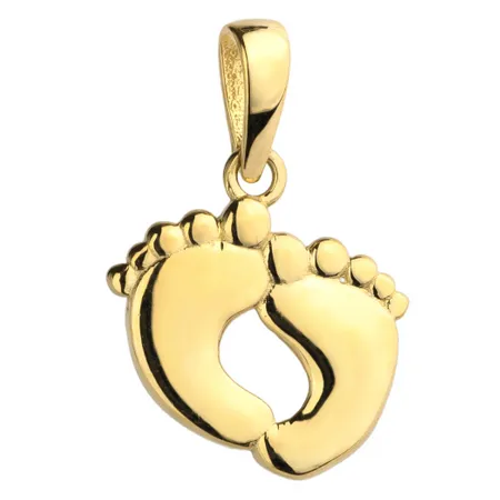 Złota Zawieszka Stópki Gładkie Grawer pr 585