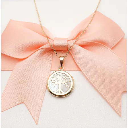 Złota Zawieszka 585 Drzewko Szczęścia Masa Perłowa