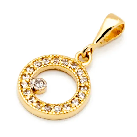 ZŁOTA ŚLICZNA ZAWIESZKA CYRKONIE