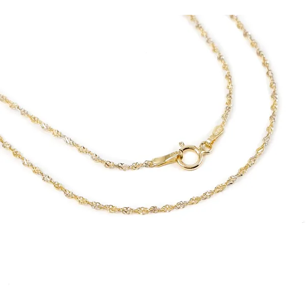 Złoty Łańcuszek 585 REBEKA 55cm Dwukolorowa