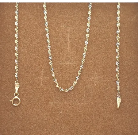 Złoty Łańcuszek 585 REBEKA 55cm Dwukolorowa