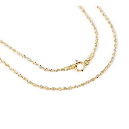 ZŁOTY ŁAŃCUSZEK 585 ŻÓŁTO BIAŁY REBEKA 50cm 