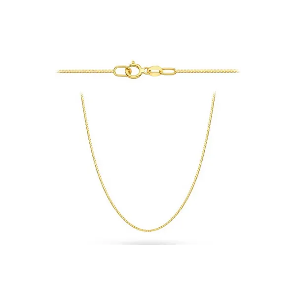 Złoty Łańcuszek 585 Damski Splot Kostka 50 cm