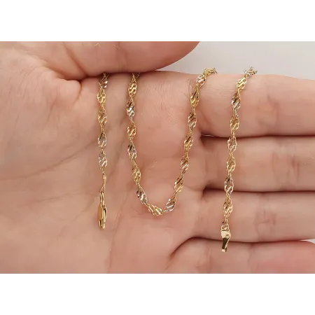 Złoty 585 Łańcuszek Rebeka Dwukolorowa 50cm