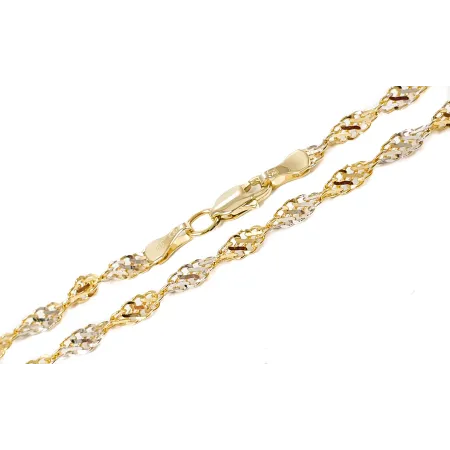 Złoty 585 Łańcuszek Rebeka Dwukolorowa 50cm