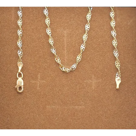 Złoty 585 Łańcuszek Rebeka Dwukolorowa 50cm