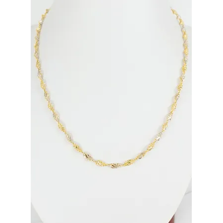 Złoty Dwukolorowy Łańcuszek Rebeka 55cm pr 585