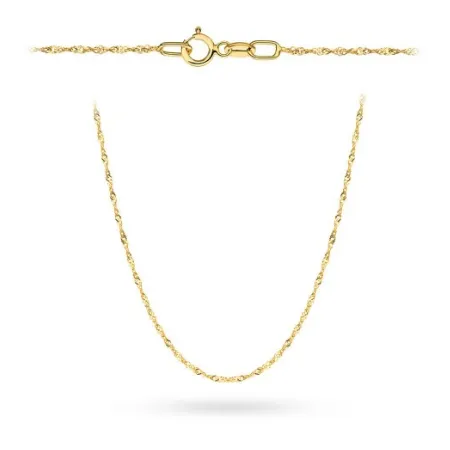 Złoty Damski Łańcuszek Singapur 50cm Próba 585