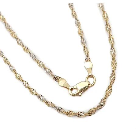 ZŁOTY 585 DWUKOLOROWY ŁAŃCUSZEK REBEKA 55 cm