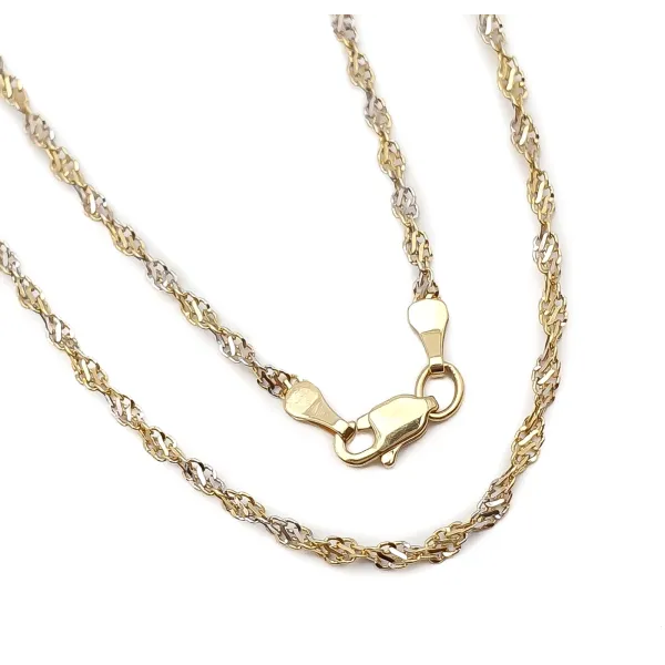 ZŁOTY 585 DWUKOLOROWY ŁAŃCUSZEK REBEKA 55 cm