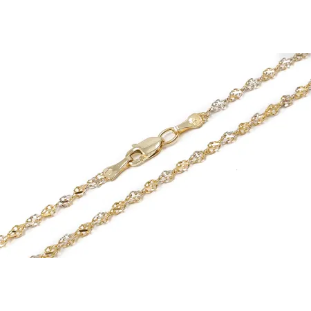 ZŁOTY 585 DWUKOLOROWY ŁAŃCUSZEK REBEKA 55 cm