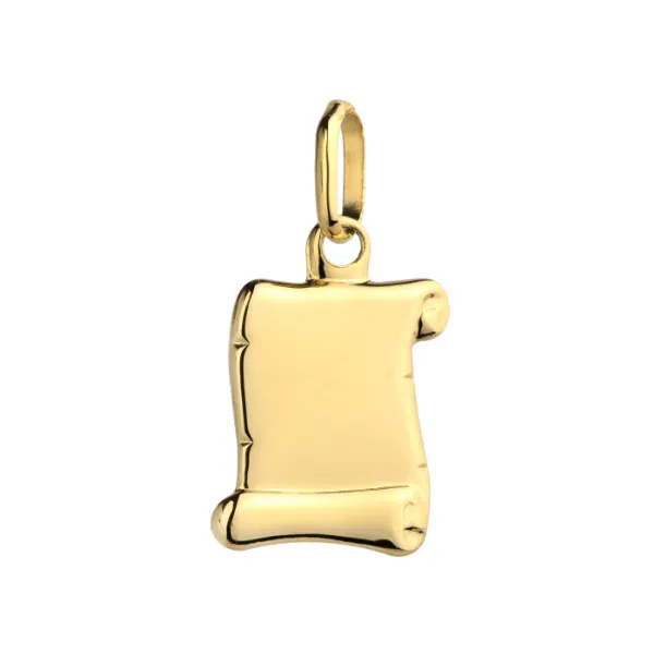 Złota Zawieszka Duży Papirus Grawer Próba 585