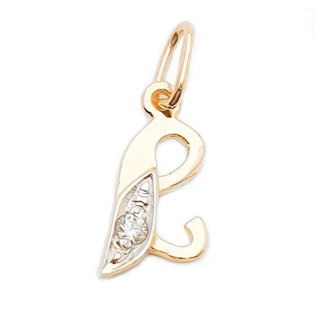 ZŁOTA 585 ZAWIESZKA LITERKA L Z CYRKONIĄ