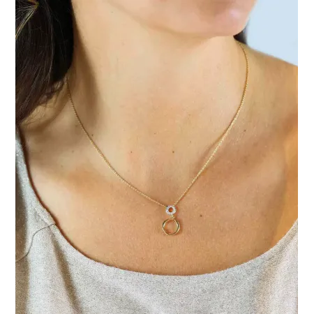 Modny Naszyjnik Złoty Celebrytka Diamenty