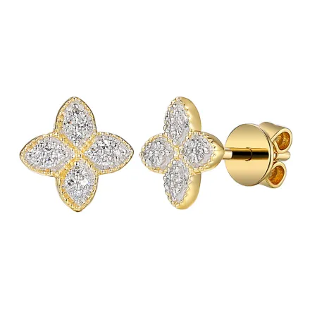 ZŁOTE KOLCZYKI Z DIAMENTAMI NA SZTYFT