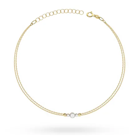 Złota Damska Bransoletka Brylanty 585 Prezent