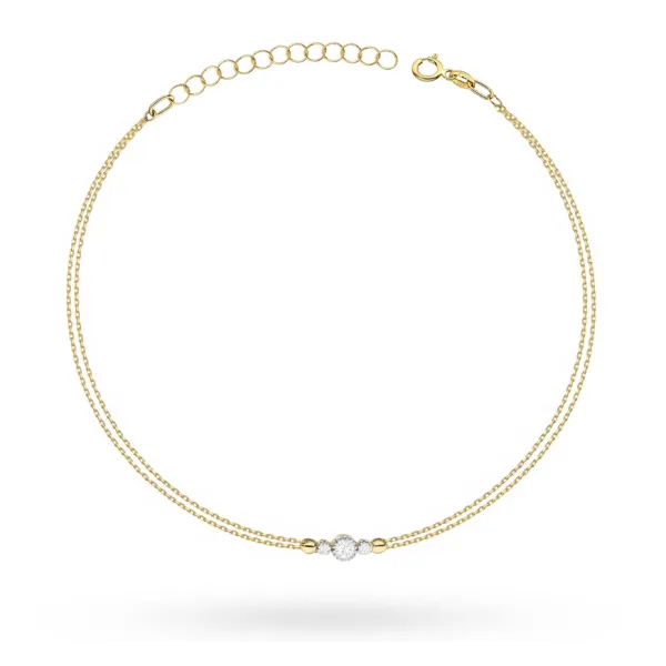 Złota Damska Bransoletka Brylanty 585 Prezent