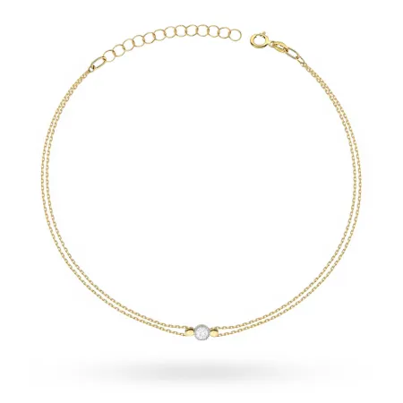 Złota Elegancka Bransoletka Brylant Próba 585