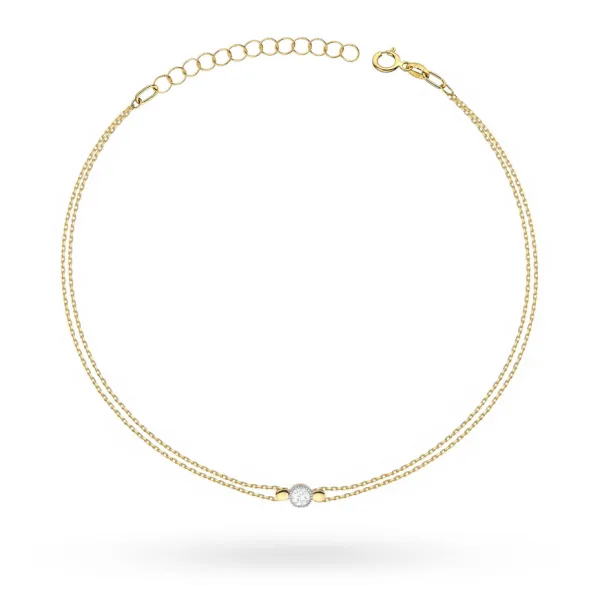 Złota Elegancka Bransoletka Brylant Próba 585