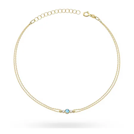 Złota Bransoletka 585 Topaz i Brylanty Prezent