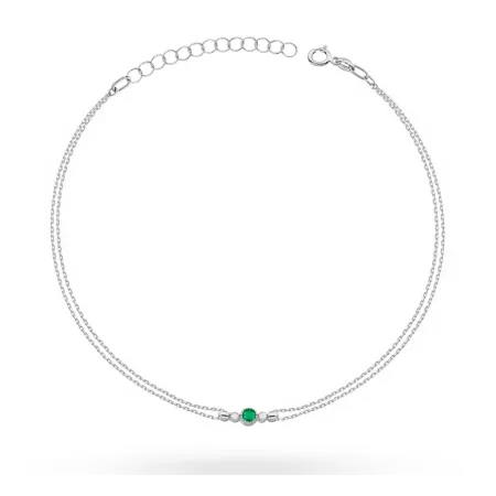 Złota Bransoletka 585 Szmaragd Brylanty BZ 