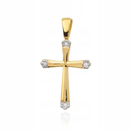 Zawieszka Krzyżyk Brylanty Białe Złoto Próba 585