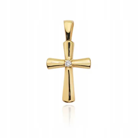 Zawieszka Białe Złoto Krzyżyk Brylant Próba 585