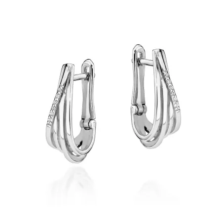 Złote Eleganckie 585 Kolczyki z Diamentami Prezent