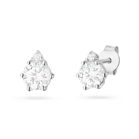 Złote 585 Kolczyki Diament Laboratoryjny 2x0,5ct