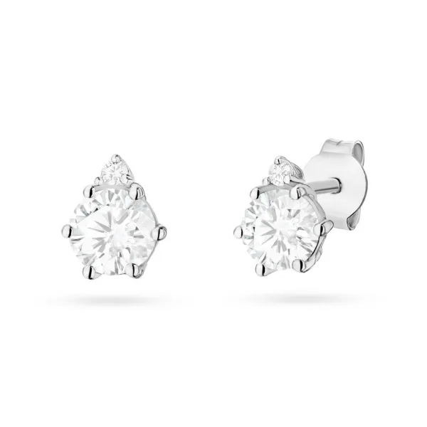 Złote 585 Kolczyki Diament Lab.Białe Złoto 2x0,5ct