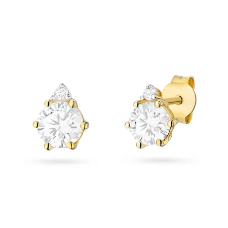 Złote 585 Kolczyki Diament Lab.Białe Złoto 2x0,5ct