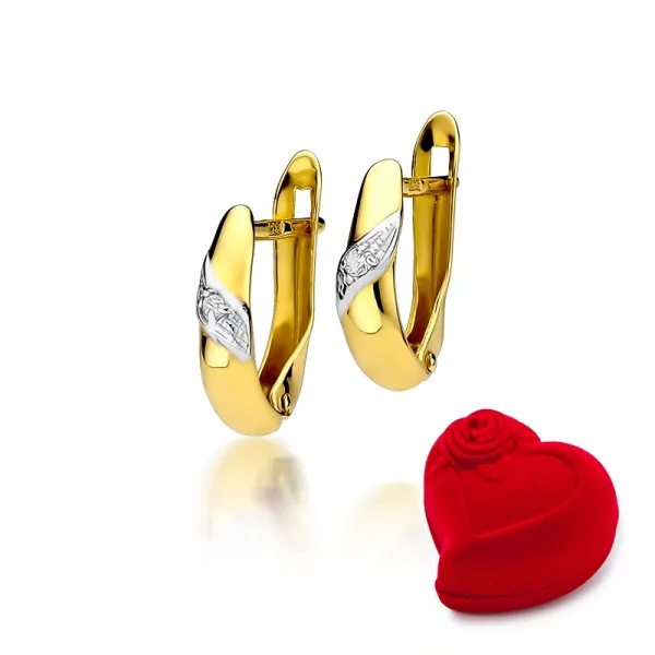 Kolczyki Złote z Diamentami Próba 585 Prezent