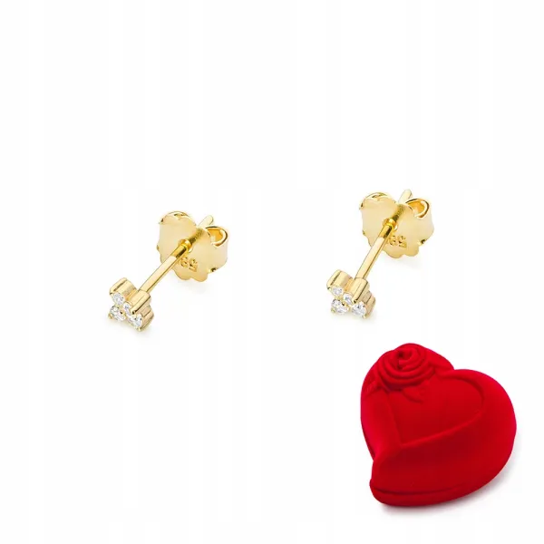 Złote Delikatne Kolczyki Diamenty Próba 585