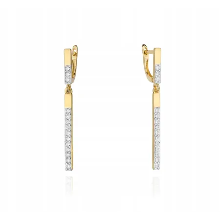 Złote Kolczyki z Diamentami Próba 585 Prezent