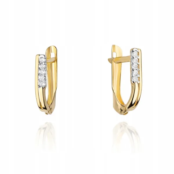 Złote Kolczyki z Diamentami Próba 585 Prezent