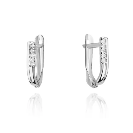 Złote Kolczyki z Diamentami Próba 585 Prezent