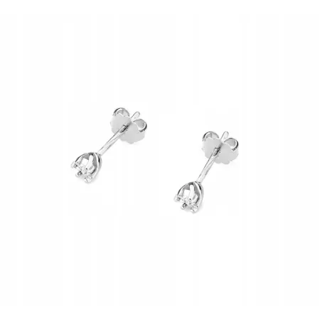 Złote Delikatne Kolczyki Diamenty Próba 585
