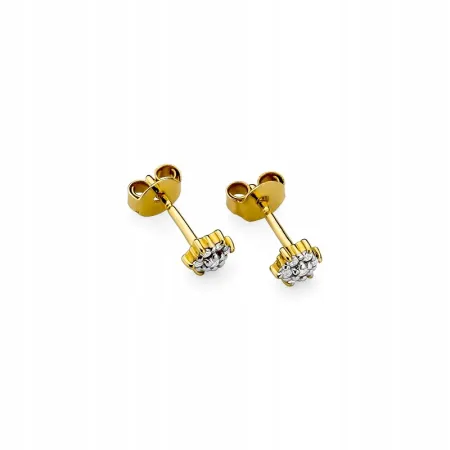 Złote 585 Kolczyki Gwiazdki z Diamentami Sztyft