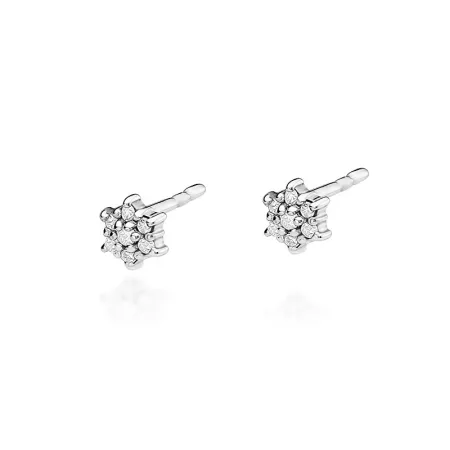 Złote 585 Kolczyki Gwiazdki z Diamentami Sztyft