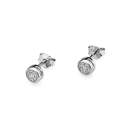 Złote 585 Kolczyki Diamenty Kółka Sztyft Prezent