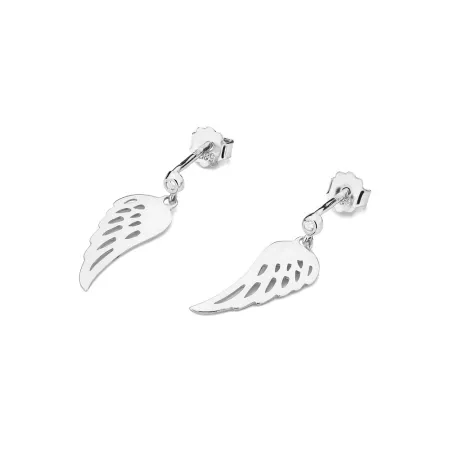 Złote 585 Kolczyki Skrzydła Anioła Diamenty Sztyft