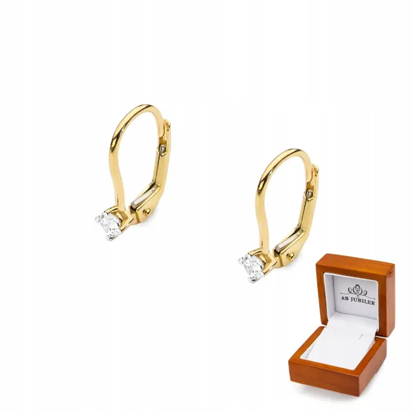 Kolczyki Złote z Diamentem 0,20ct Próba 585