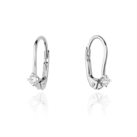 Złote Delikatne 14K Kolczyki z Diamentem 0,06ct