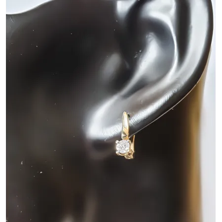 Kolczyki Złote 585 Diamenty 0,06ct Prezent