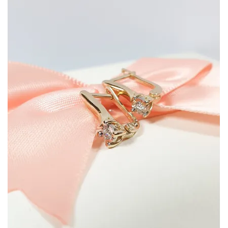 Kolczyki Złote 585 Diamenty 0,06ct Prezent