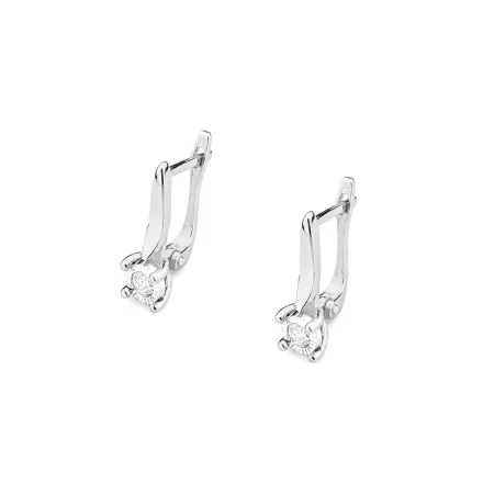 Złote Kolczyki 0,16ct Diamenty Zapięcie Angielskie