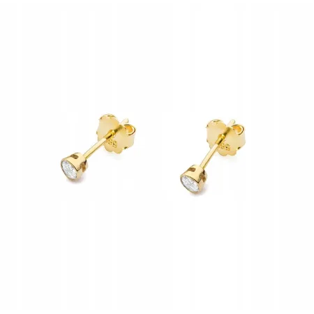 Złote Kolczyki Diamenty 0,20ct Próba 585 Sztyft