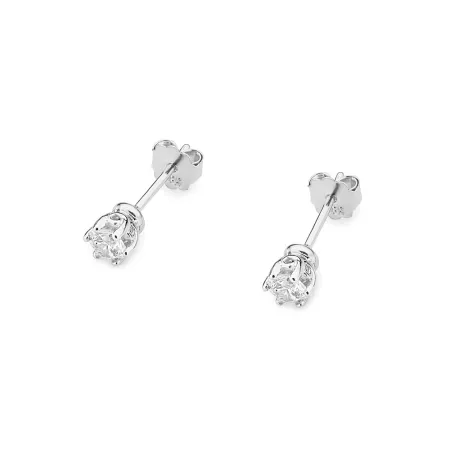 Kolczyki 585 z Diamentem Żółto Białe Złoto Sztyft