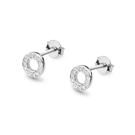 Złote Kolczyki Diamenty Kółeczka Próba 585 Prezent